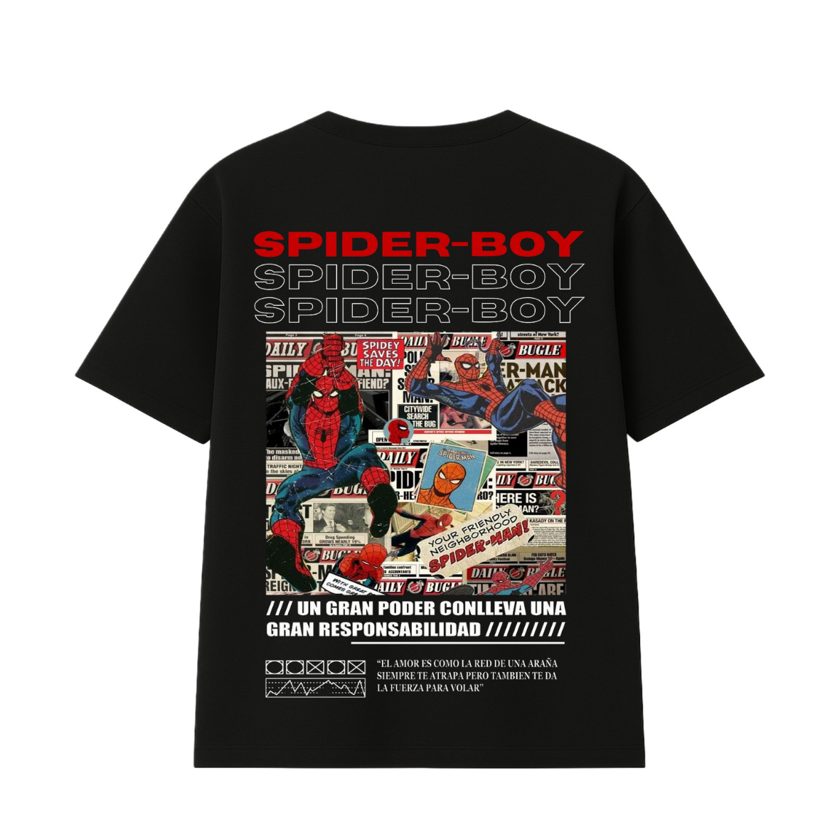 Polera Oversize Spider Boy Espalda