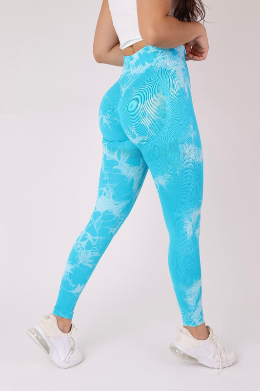 Calza Push Up celeste Tydie con bolsillo