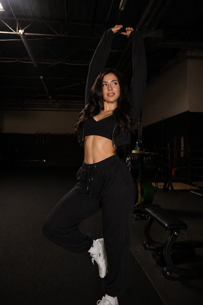 Conjunto Buzo Poleron Crop Cierre + Buzo