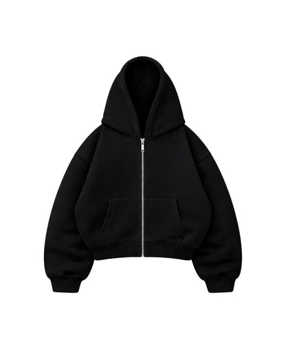 Hoodie Manga Globo Zip Black