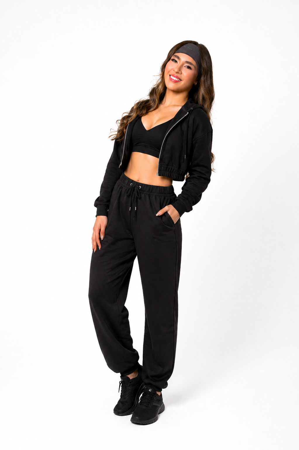 Conjunto Buzo Poleron Crop Cierre + Buzo