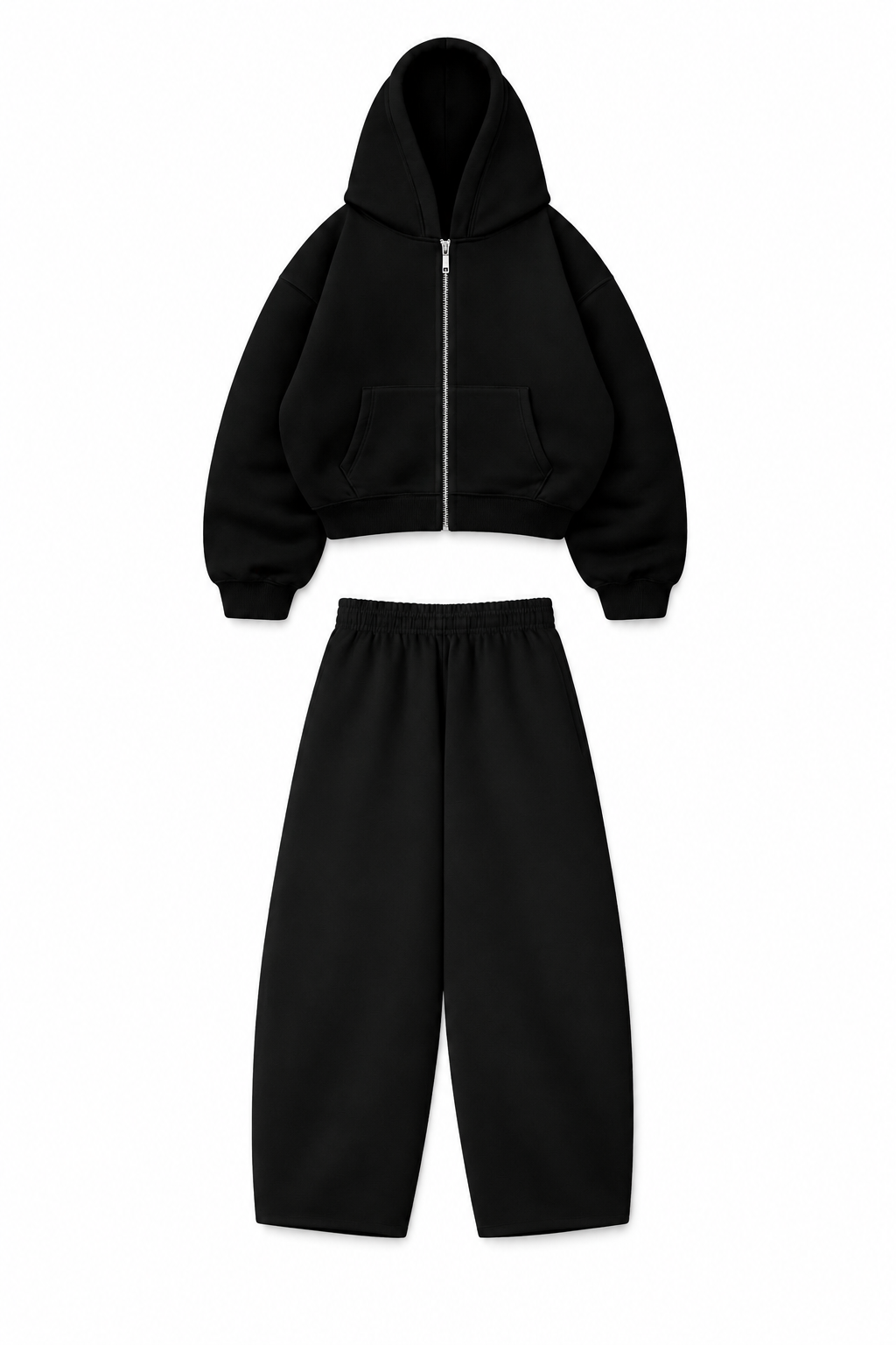 Conjunto Buzo Baggy Zip Black
