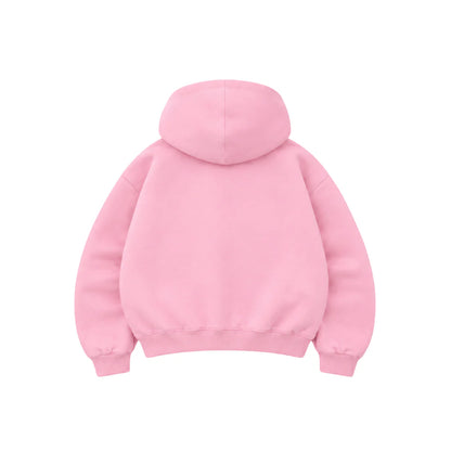 Hoodie Manga Globo Zip Cierre Pink