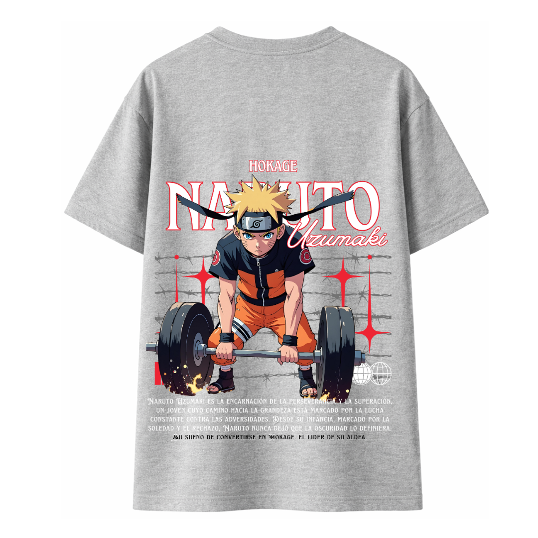 Polera Oversize Gym Naruto Barra Espalda