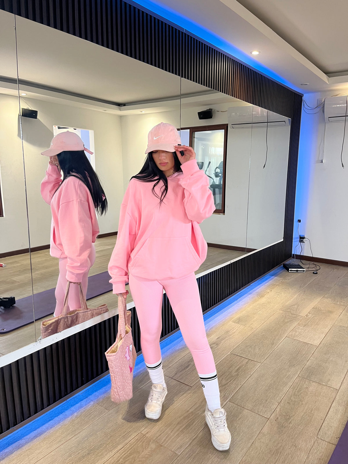 HOODIE MANGA GLOBO PINK