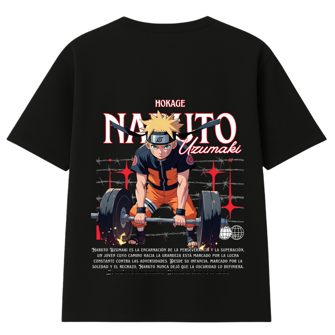 Polera Oversize Gym Naruto Barra Espalda