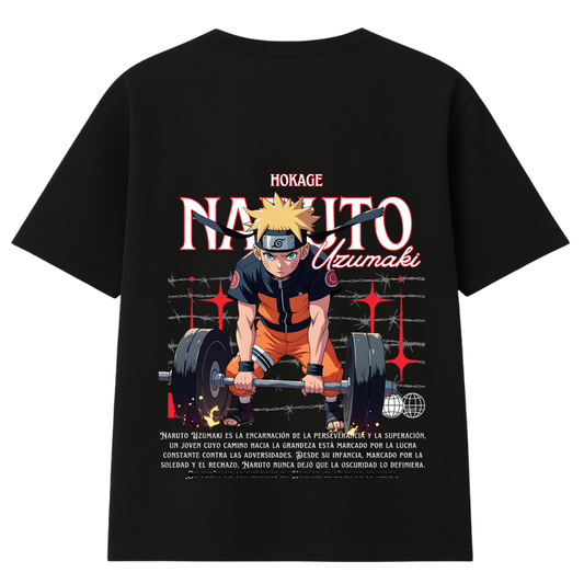 Polera Oversize Gym Naruto Barra Espalda