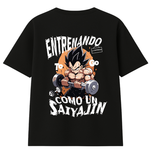 Polera Oversize Vegeta Entrenando como un Saiyajin
